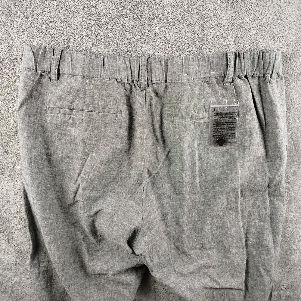 NWOT UNIQLO Chino Pants Men's XL Gray Linen Blend Chambray Flat Front - Picture 5 of 10